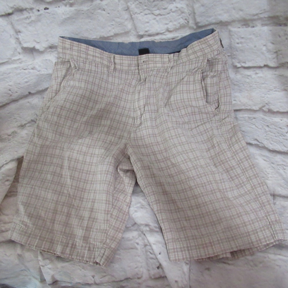 J.Crew Plaid Shorts Mens 32 Tan plaid Cotton Checkered Casual Summer
